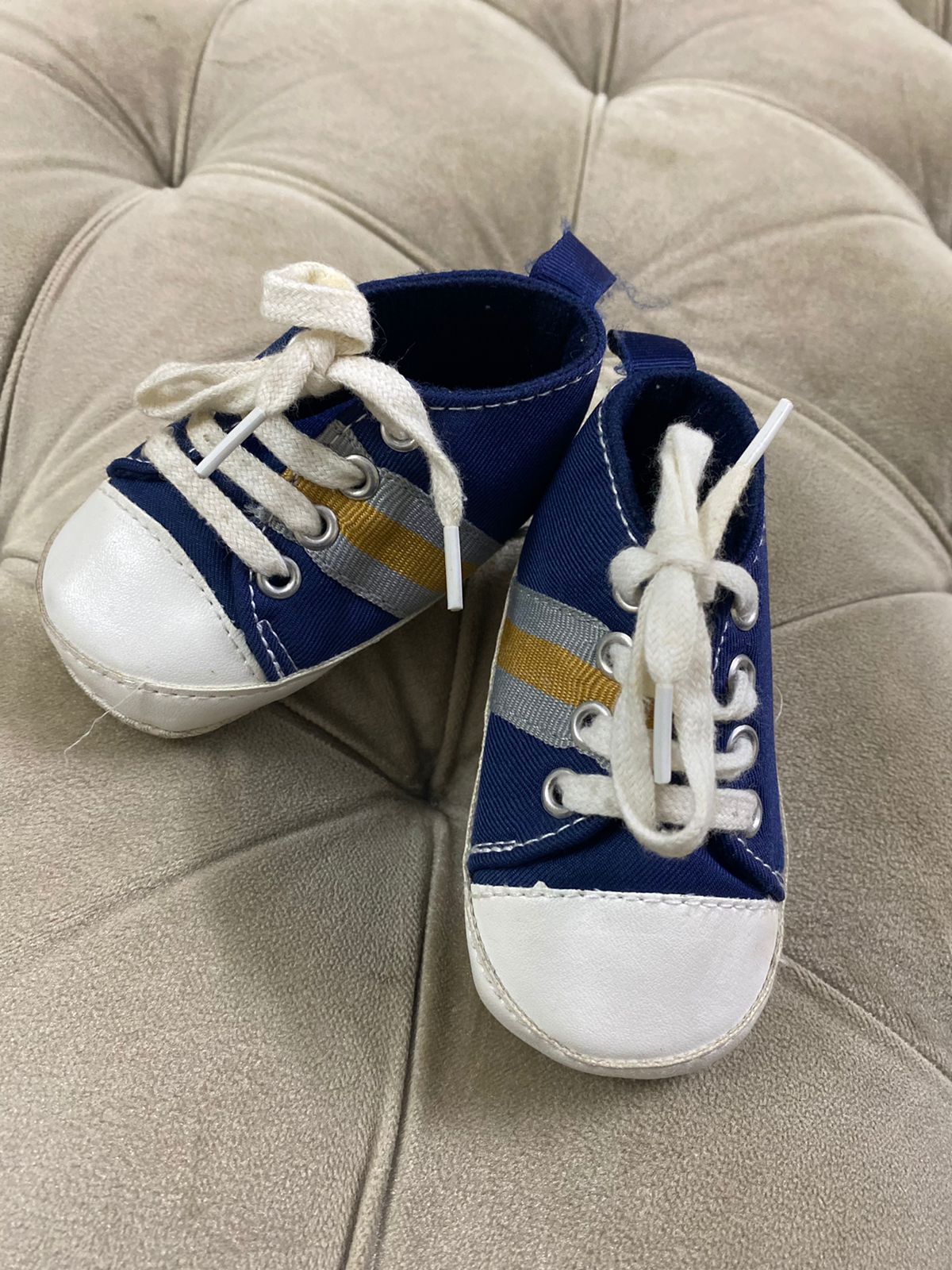 Boys Booties Navy Blue / White